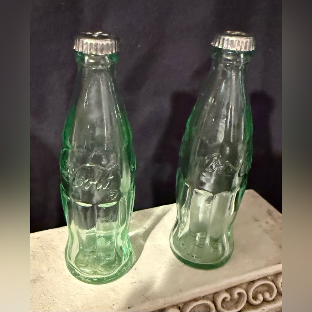 Coca Cola bottle salt and pepper shakers.